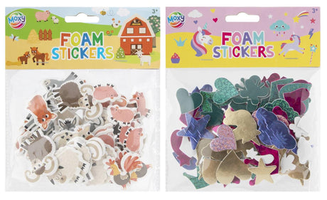 Moxy pak foam stickers, 2 assorti