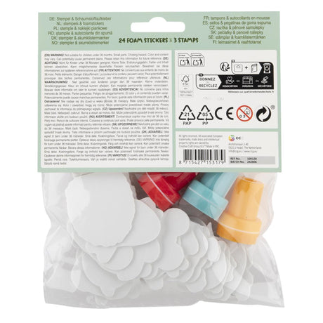 Tampons auto-encreurs Creative Craft Group, 3 pcs. et autocollants en mousse