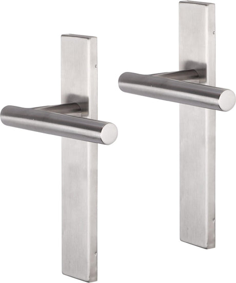 Impresso deurkruk - chelsea - voor binnen - vierkant deurschild - rvs - 2 stuks