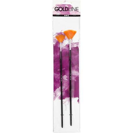 Creativ company pinceaux éventail Gold Line, taille 4+8, l: 29-30 cm, l: 2-3 mm, éventail, 2 pièces 1 boîte