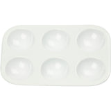 Société Creativ https: www.ccobby.nl palette-rectangulaire-palette-avec-6-compartments-dimensions-13x8-5-cm-blanc-1-pièce