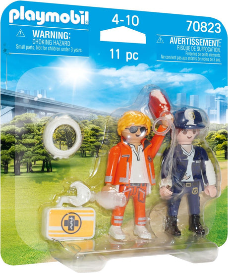 Playmobil duopack médecin urgentiste et policière - 70823