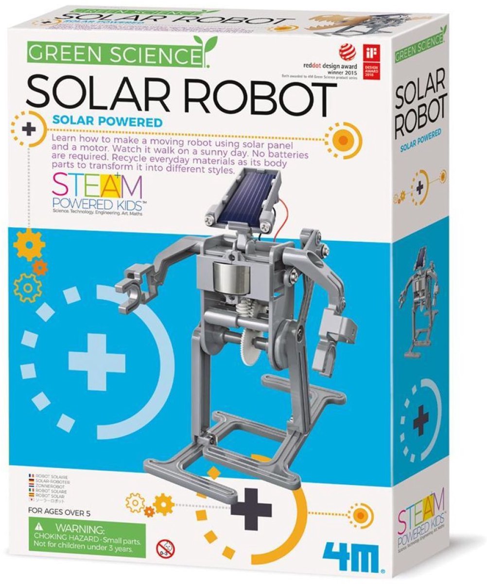 4m science et jeux - robot à énergie solaire - kit de construction - kidzlabs - science verte - 5+