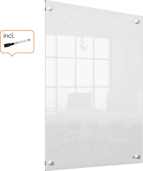 Mini tableau blanc mural portable effaçable à sec Nobo - 600 x 450 millimètres - avec marqueur pour tableau blanc - acrylique transparent