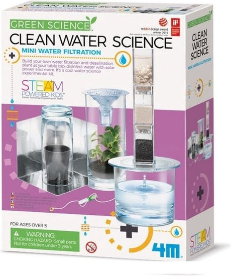 4m science et jeux - créez votre propre filtre à eau - kit de construction - kidzlabs - science verte - 8+