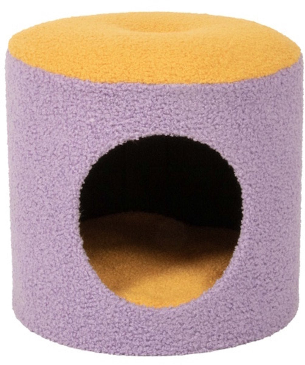 Coockoo maison pour chat happy house jaune violet