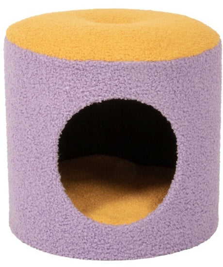 Coockoo maison pour chat happy house jaune violet