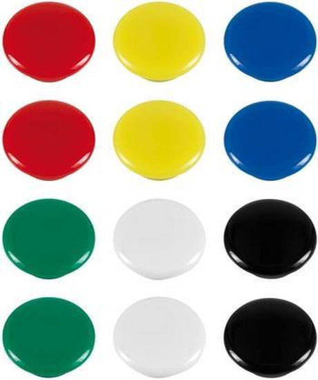 Aimants Westcott colorés ø20x8mm 12pcs
