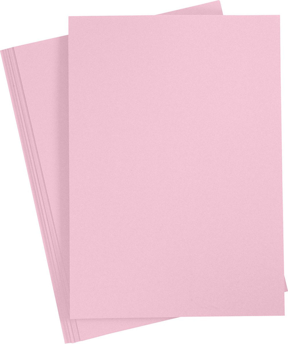 Carton coloré Creativ company, a4, feuille 210x297 mm, 180 gr, rose clair, 20 feuilles 1 boîte