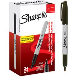 Marqueurs permanents Sharpie | point fin | encre noire | 24 pièces