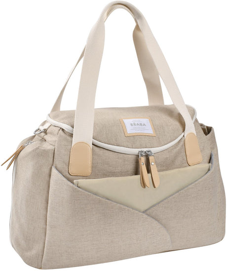 Béaba sac d'allaitement sydney ii - sac à langer avec espace à langer innovant cocon - sac bébé avec sac réfrigérant - poussette - fixation chariot - accessoires inclus - 21l - gris beige