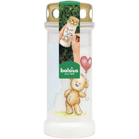 Lampe funéraire Bolsius no. 6 ours en peluche blanc
