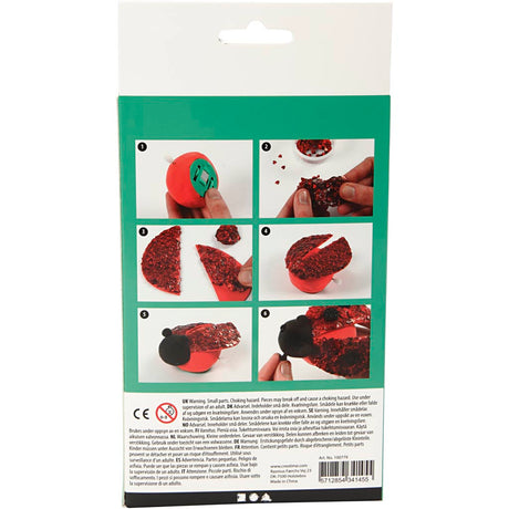 Lara la coccinelle en pâte à soie, 1 set