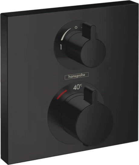 Hansgrohe ecostat set de finition thermostat carré pour 2 fonctions noir mat
