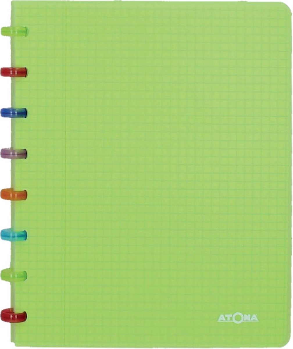 Carnet Atoma tutti frutti, ft a5, 144 pages, à carreaux commerciaux, vert transparent