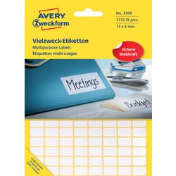 Avery universele etiketten zweckform 3306 13x8mm wit