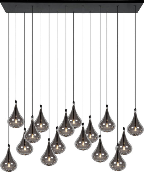 Lucide larmes - lampe suspendue - led dimmable - g4 - 16x1,5w 3000k - noir