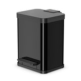 Hailo 0622-260 öko duo plus m poubelle à pédale 2x 9l argent noir