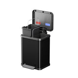 Hailo 0622-260 öko duo plus m poubelle à pédale 2x 9l argent noir