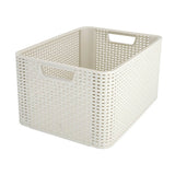 Panier de rangement style Curver taille l 30 l blanc