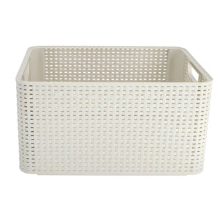 Panier de rangement style Curver taille l 30 l blanc