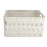 Panier de rangement style Curver taille l 30 l blanc