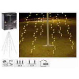Éclairage mât de drapeau blanc chaud 192 LED 190cm