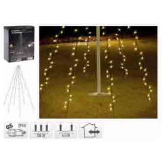 Éclairage mât de drapeau blanc chaud 192 LED 190cm