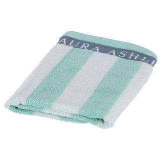 Torchon de cuisine Laura Ashley blanc + rayures menthe 50 x 50 cm