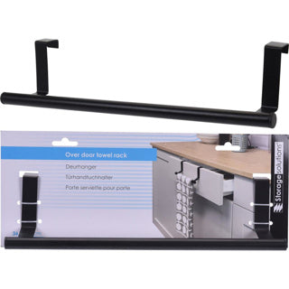 Solutions de rangement accroche-porte acier inoxydable noir | 3 pièces