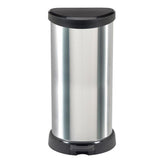 Poubelle à pédale Curver Decobin ovale 40l argent noir
