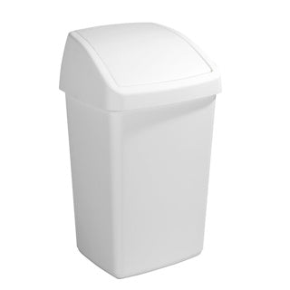 Sunware - Poubelle Delta avec couvercle basculant 50l blanc - 39,5 x 34,5 x 66,5 cm