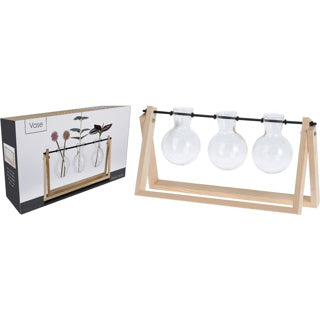 Vase 3 pièces en cadre bois