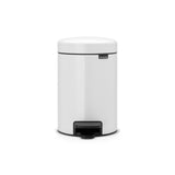 Brabantia poubelle à pédale newicon 3 litres blanc avec poubelle intérieure en plastique