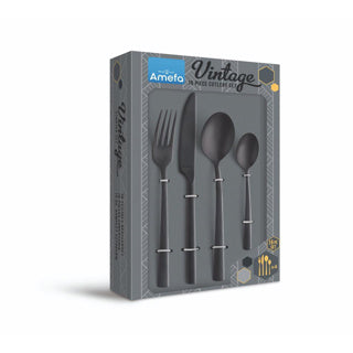 Amefa manille set de couverts vintage 16 pièces noir