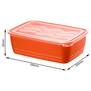 Boîte micro-ondes Rotho 3,7 l eco papaye rouge | 2 pièces