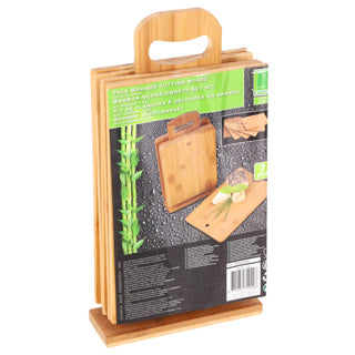 Ensemble de planches à découper en bambou éco-import avec support 7 pièces | 2 pièces