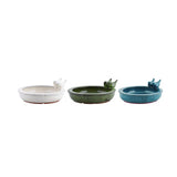 Esschert bain d'oiseaux design en céramique rond assorti