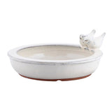 Esschert bain d'oiseaux design en céramique rond assorti