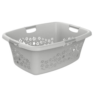 Rotho panier à linge fleurs 50l gris