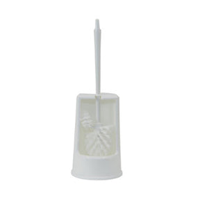 Brosse de toilette sans marque sans marque avec support - avec nettoyant pour bords - blanc