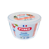 Pyrex cuire et congeler récipient alimentaire rond en verre avec couvercle 1,1 l