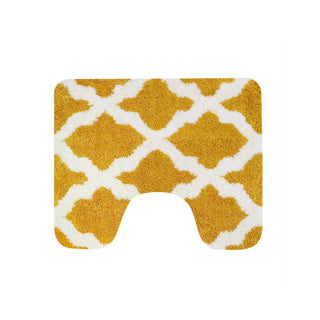 Tapis de toilette Dutch House Toulon 60x50 cm ocre blanc