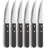 Amefa set de couteaux à steak à pizza 6 pièces noir