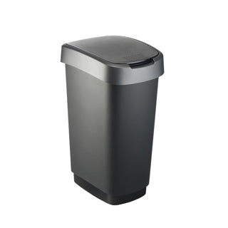 Rotho poubelle twist 50l noir