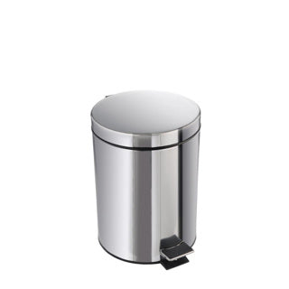 Poubelle à pédale en acier inoxydable 12 litres avec seau intérieur