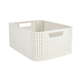 Panier de rangement style Curver taille m 18 l blanc