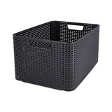 Corbeille style Curver l style rotin anthracite (lxlxh 44x32x23cm)