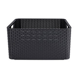 Corbeille style Curver l style rotin anthracite (lxlxh 44x32x23cm)