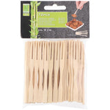 Fourchettes à cocktail en bambou éco-import 72 pièces